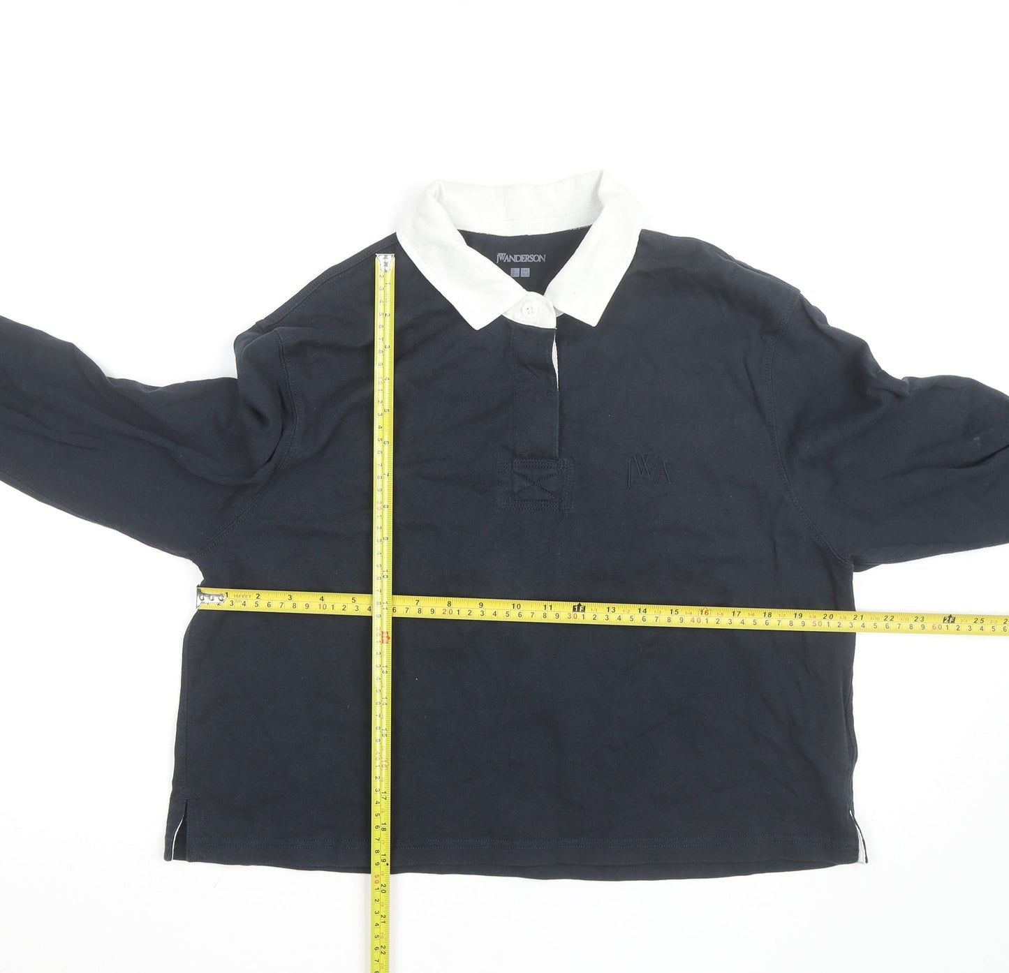 JW Anderson x Uniqlo Men's Blue Long Sleeve Rugby Shirt Size S