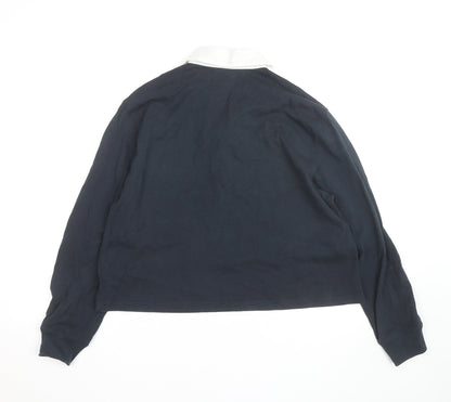 JW Anderson x Uniqlo Men's Blue Long Sleeve Rugby Shirt Size S