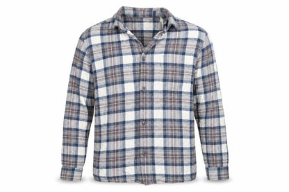 L.L. Bean Men's Blue Check Flannel Button-Up Shirt M Tall