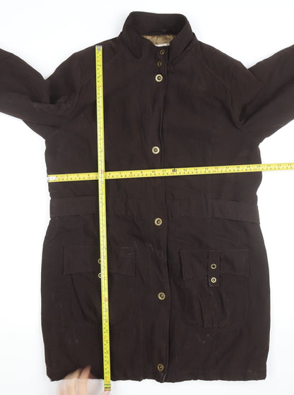 CC Men's Brown Mid-Length Cotton Blend Overcoat M