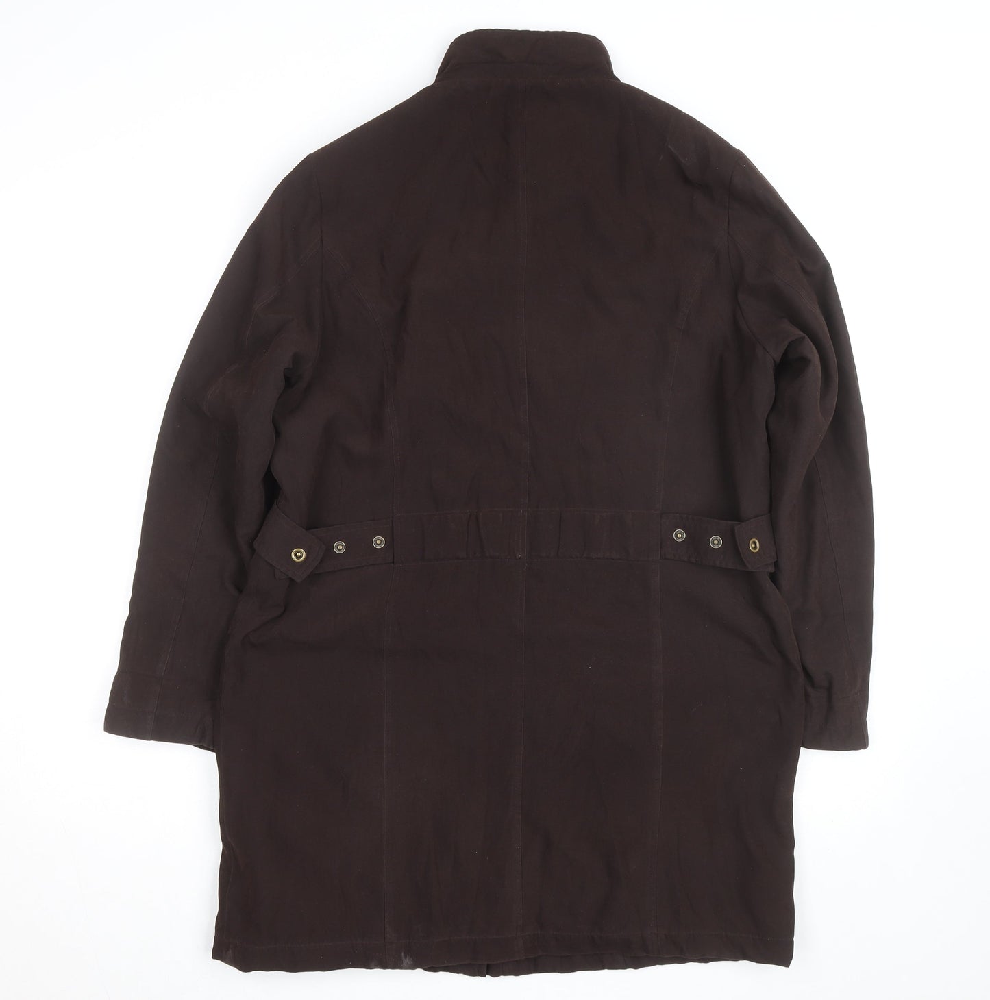 CC Men's Brown Mid-Length Cotton Blend Overcoat M