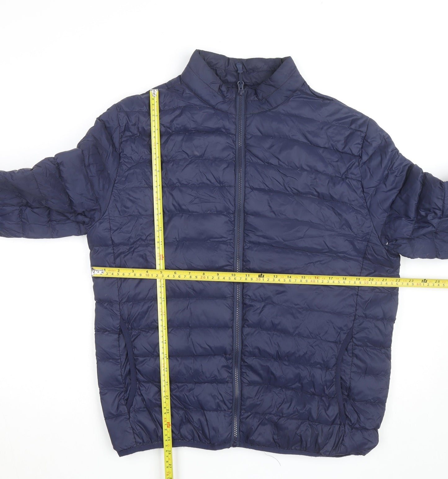 Fila Men's Blue Puffer Jacket L/42in Quilted Lightweight Zip Coat