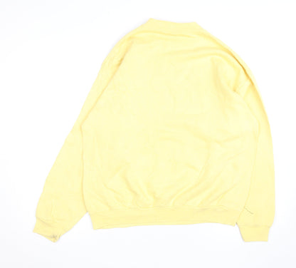 Tultex Men's Yellow Pullover Sweatshirt Large Graphic Print Vintage