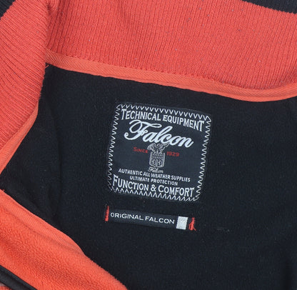 Falcon Men's Orange & Brown Fleece Windbreaker Jacket Size M