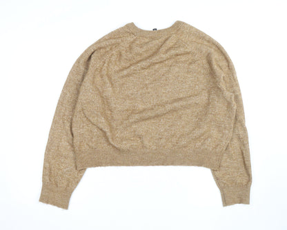 H&M Divided Women’s Beige Crew Neck Knit Jumper Size 16