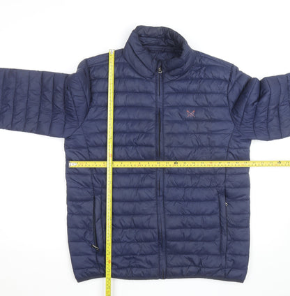 Crew Clothing Men’s Blue Puffer Jacket L Regular Fit Nylon