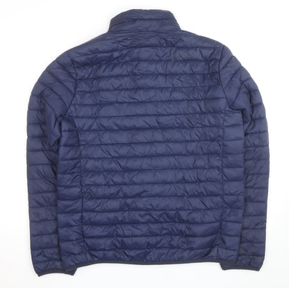 Crew Clothing Men’s Blue Puffer Jacket L Regular Fit Nylon