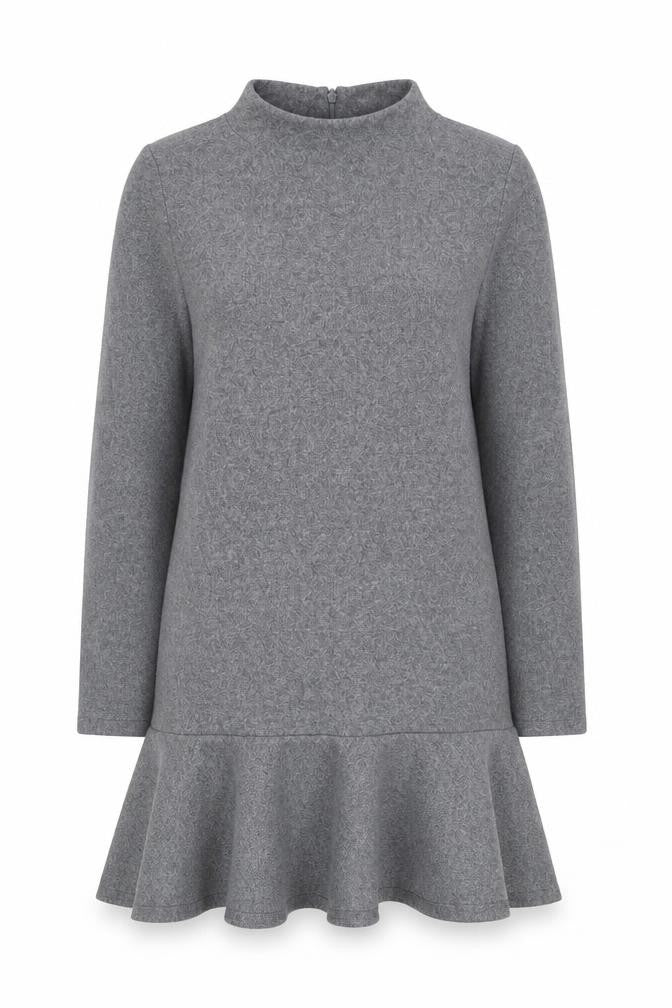 Marks and Spencer Women’s Grey Knit Shift Dress Size 8 Long Sleeve