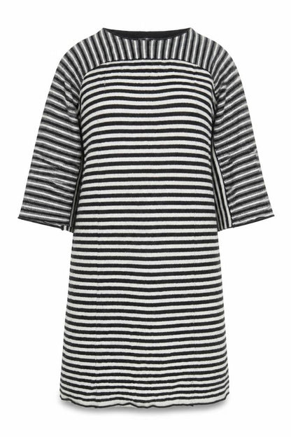 Zara Women Black Striped Wool Knit Shift Dress Size M