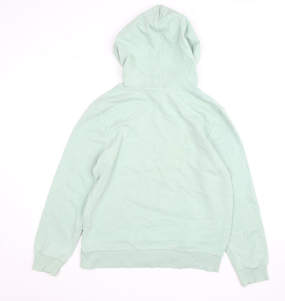 Marks and Spencer Women Green Pullover Hoodie Size 12 Cotton Blend