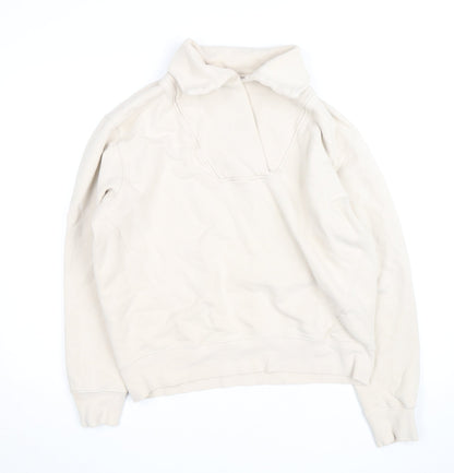 Reiss Women Beige High Neck Pullover Sweatshirt Jumper Size S