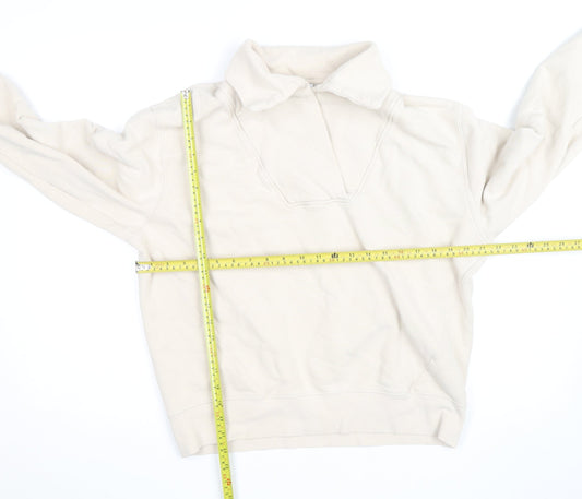 Reiss Women Beige High Neck Pullover Sweatshirt Jumper Size S
