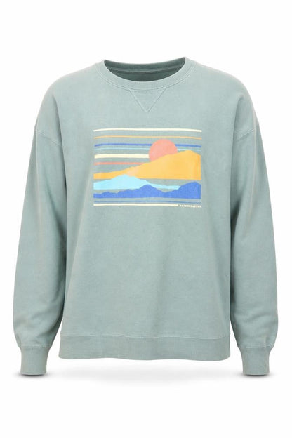 ComfortWash Mens Green Medium Pullover Sweatshirt Graphic Print