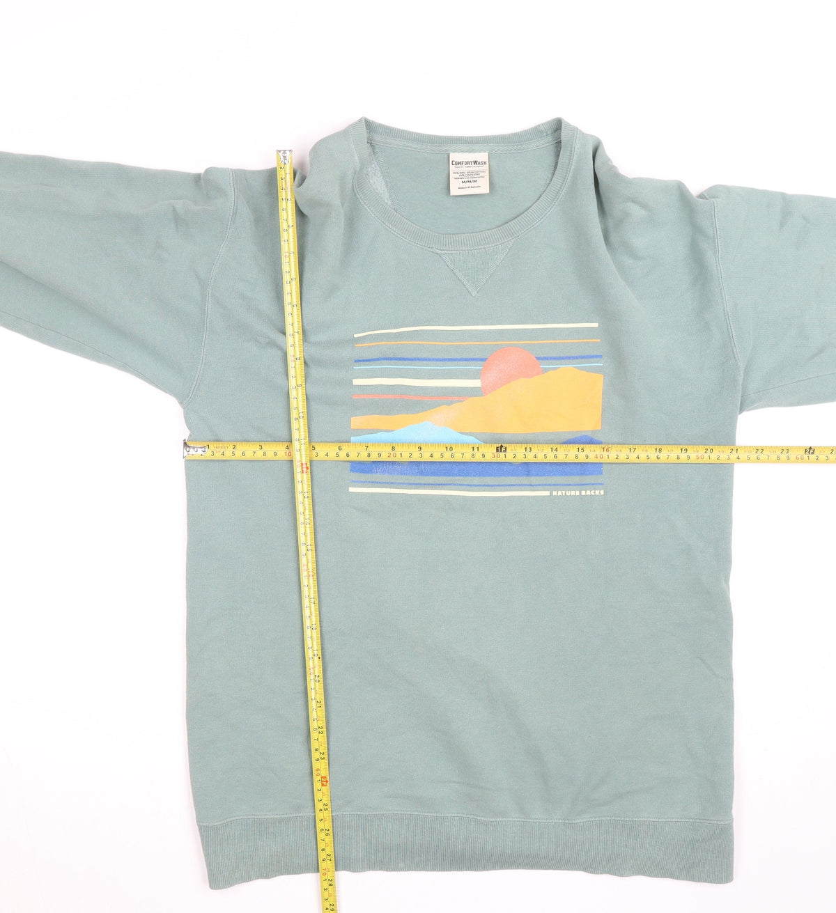ComfortWash Mens Green Medium Pullover Sweatshirt Graphic Print