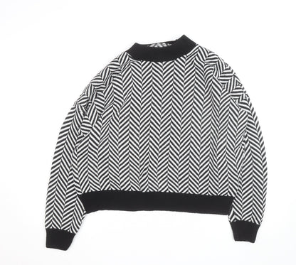 In The Style Women's Black & White Chevron Knit Jumper Size 12