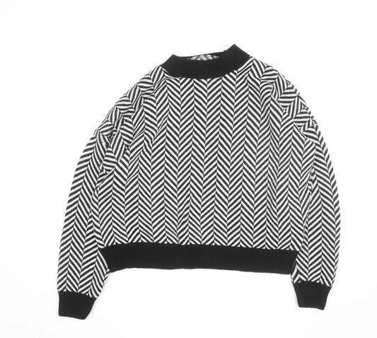 In The Style Women's Black & White Chevron Knit Jumper Size 12