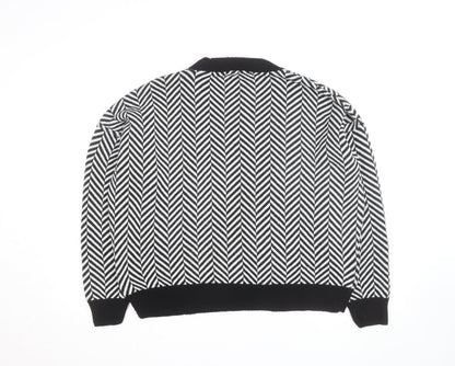 In The Style Women's Black & White Chevron Knit Jumper Size 12