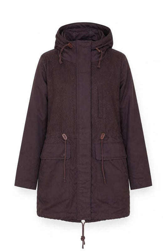GAP Women’s Brown Hooded Parka Coat Size M Long Lined Jacket