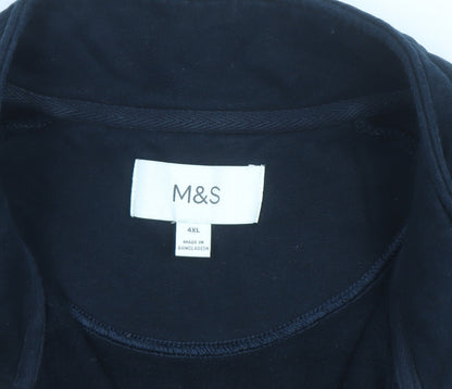 Marks and Spencer Men's Blue 4XL Half Zip Fleece Jumper