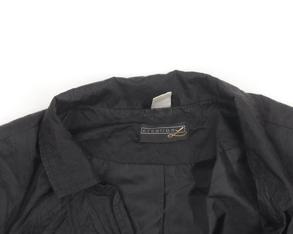 Creation L Women's Black Long Trench Coat Size 14