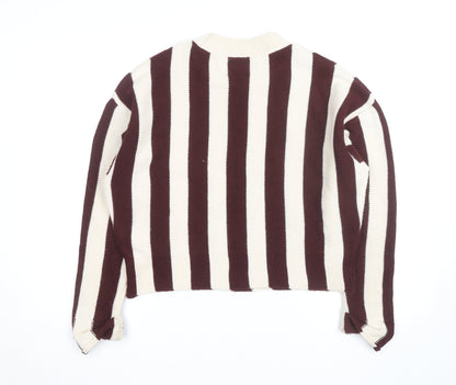 ASOS DESIGN Women’s Brown Stripe Crew Neck Knit Jumper M