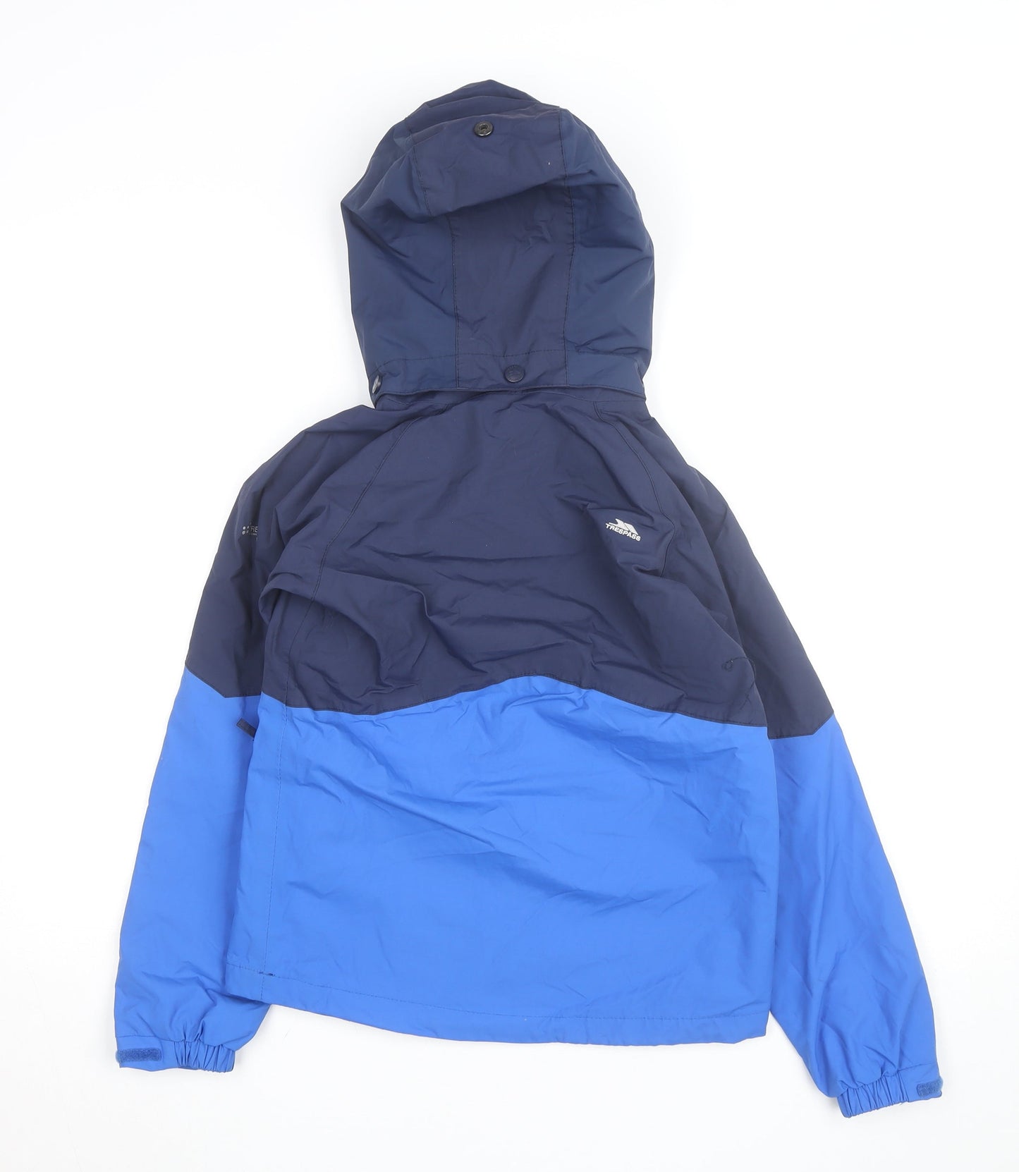 Trespass Boys Blue Waterproof Hooded Rain Coat Jacket 9-10 Years
