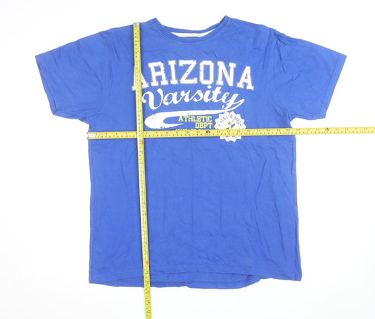 Cargo Quay Men's Blue Arizona Varsity Athletic Dept Cotton T-Shirt L