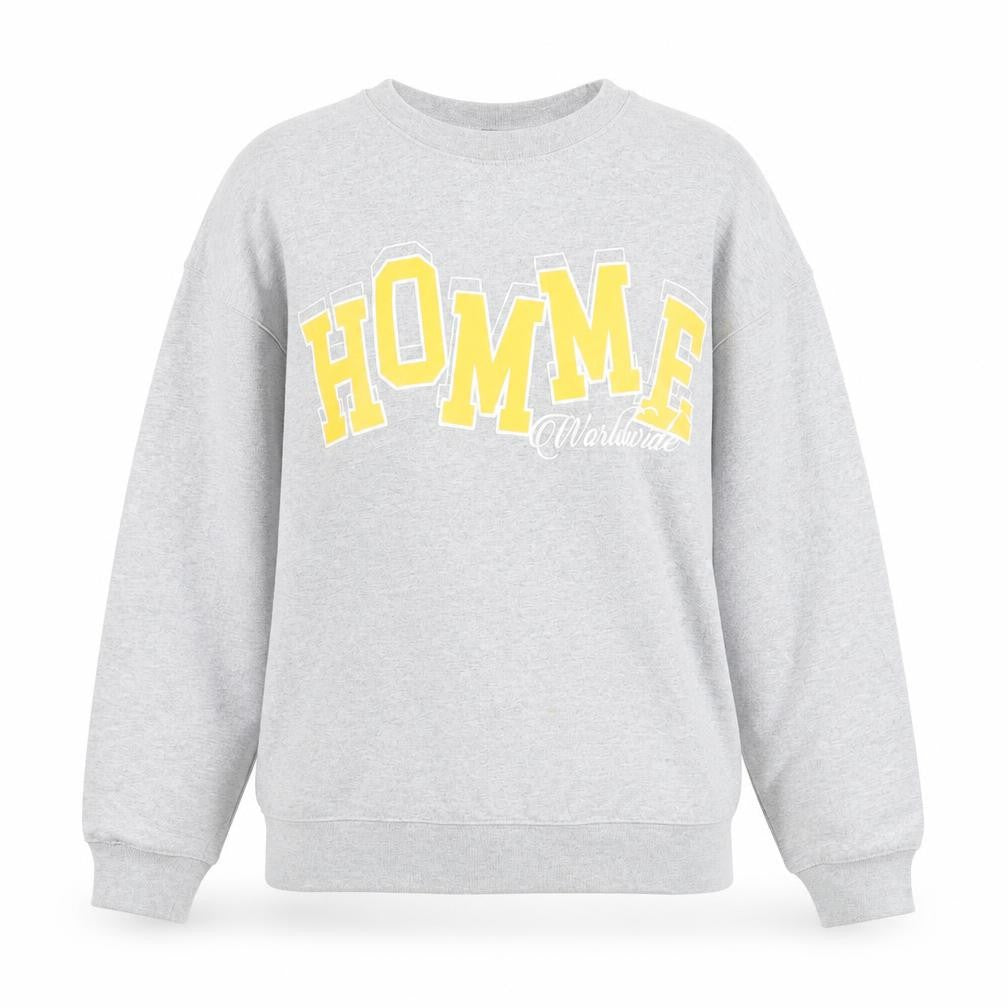 boohooMAN Grey HOMME Worldwide Sweatshirt Women Small Crew Neck Pullover
