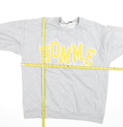 boohooMAN Grey HOMME Worldwide Sweatshirt Women Small Crew Neck Pullover