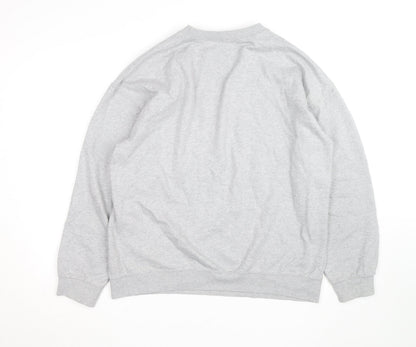 boohooMAN Grey HOMME Worldwide Sweatshirt Women Small Crew Neck Pullover