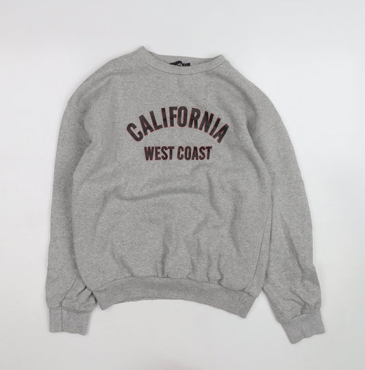 Additional front view of PRETTYLITTLETHING Grey California West Coast Sweatshirt Small unisex