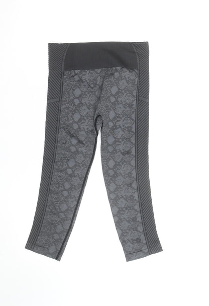 US PRO Womens Grey Seamless Animal Print Gym Leggings Size 8