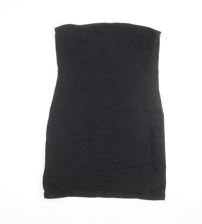Zara Women Black Strapless Bodycon Short Dress Size 12