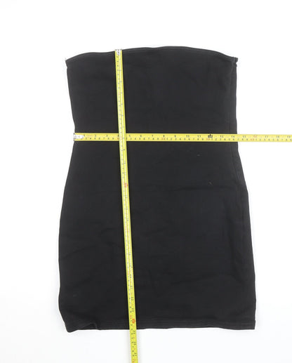 Zara Women Black Strapless Bodycon Short Dress Size 12