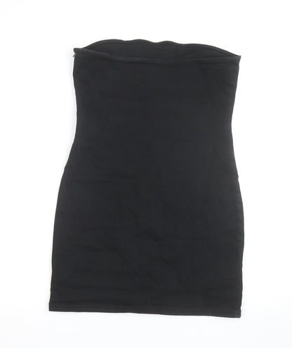 Zara Women Black Strapless Bodycon Short Dress Size 12