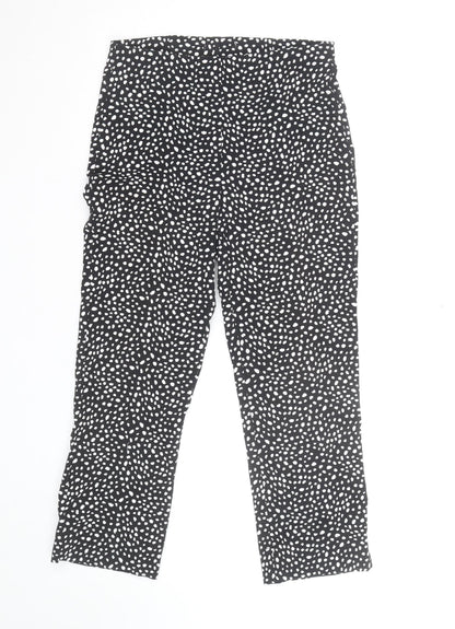 H&M Women’s Black White Polka Dot Tapered Trousers Size 12