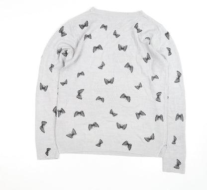 Marks and Spencer Women’s Grey Butterfly Knit Jumper Size 9