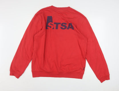 Umbro Mens Red Crew Neck Pullover Sweatshirt L Sports Style