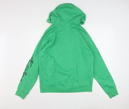 Disney Women Green Mickey Mouse Pullover Hoodie XS Graphic Print