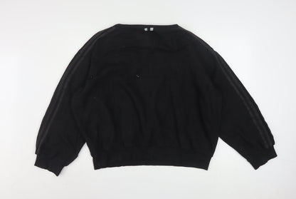 Adidas Women Black L Sweatshirt Crew Neck Long Sleeve Pullover