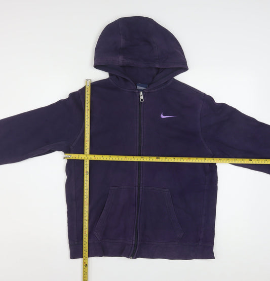 Nike Boys Purple Full Zip Hoodie 13-15 Years Fleece Sweatshirt