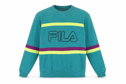 Fila Men's Blue Retro 90s Crew Neck Pullover Sweatshirt Size S