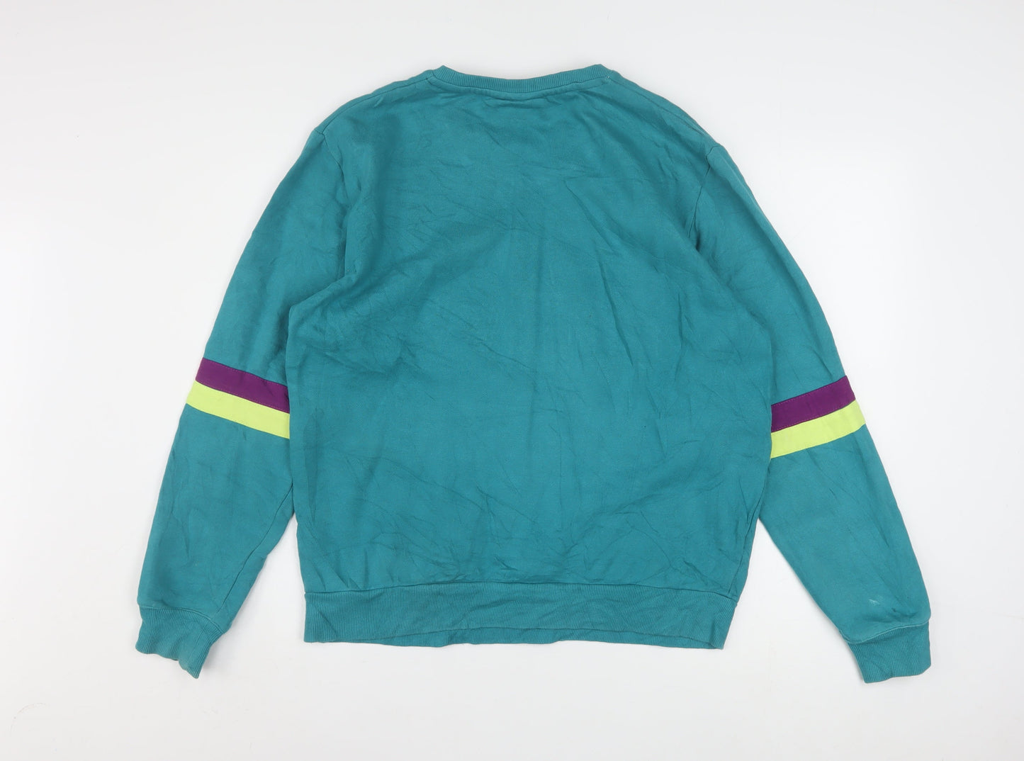 FILA Men's Blue Retro 90s Crew Neck Pullover Sweatshirt Size S