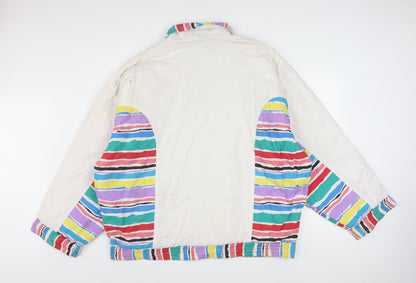 Virgin Men's Multicoloured 80s Striped Bomber Jacket XL Cotton