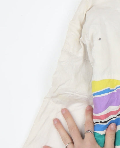 Virgin Men's Multicoloured 80s Striped Bomber Jacket XL Cotton