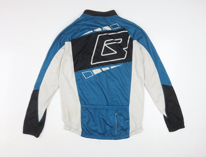 Crivit Mens Blue Cycling Track Jacket L Full Zip Polyester Sportswear