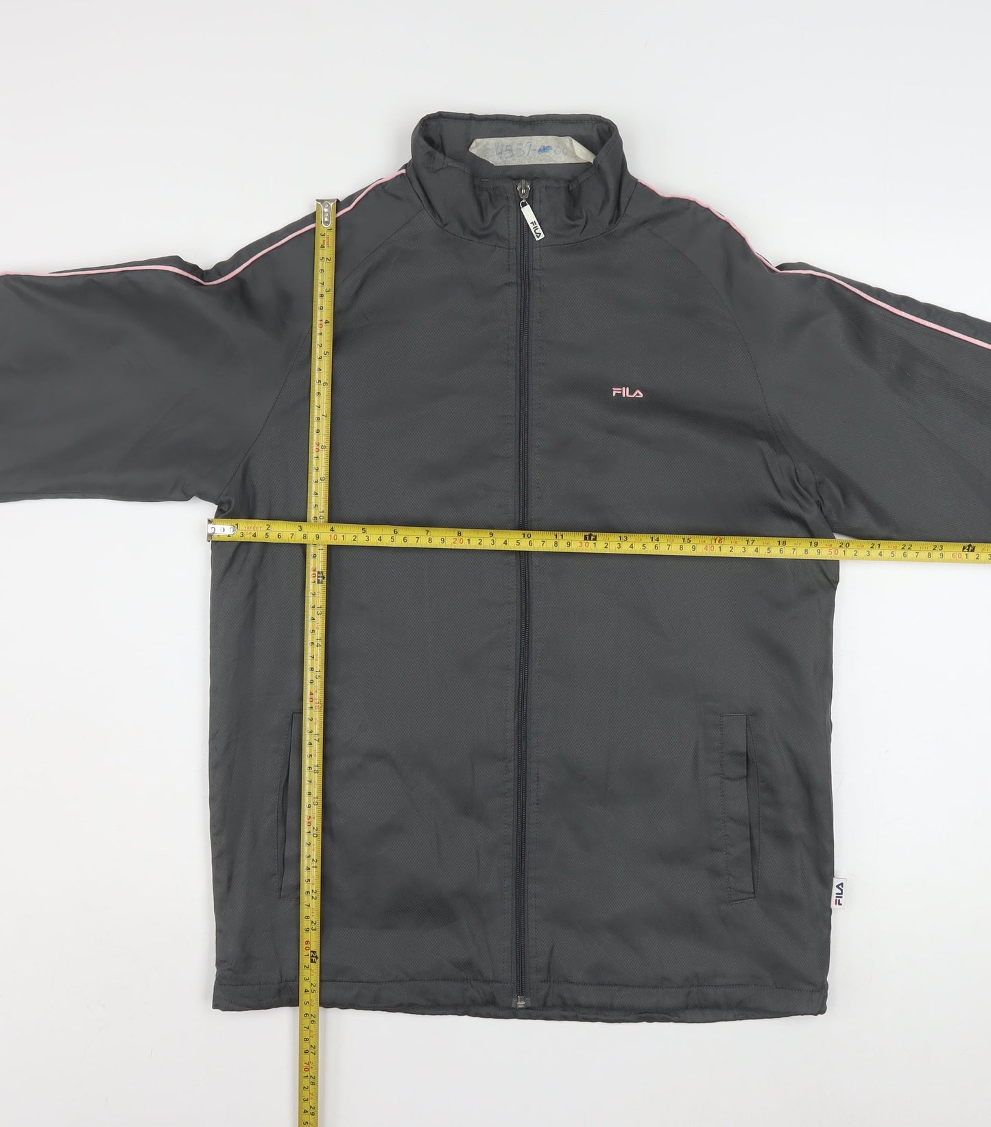 FILA Men's Grey Windbreaker Jacket M Sports Lightweight Zip Up