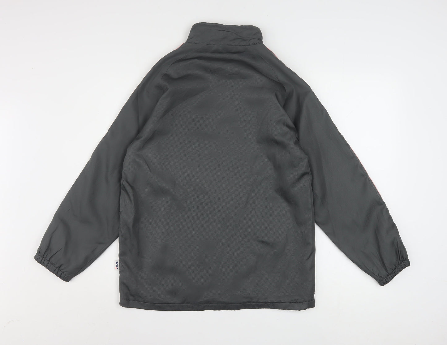 FILA Men's Grey Windbreaker Jacket M Sports Lightweight Zip Up
