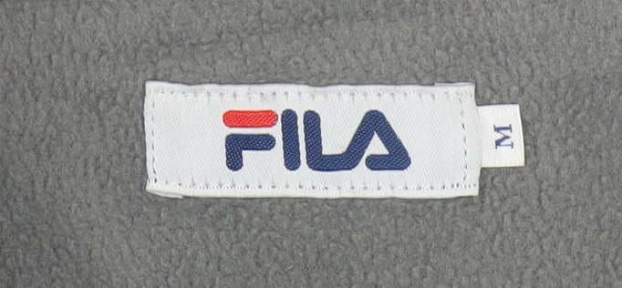 FILA Men's Grey Windbreaker Jacket M Sports Lightweight Zip Up