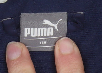 Puma Boys Blue Windbreaker Jacket 12 Years Lightweight Full Zip Sportswear